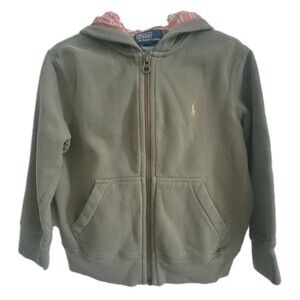 Polo Ralph Lauren Olive Green Toddler Boys Fleece Zip Up Hoodie Size 3T
